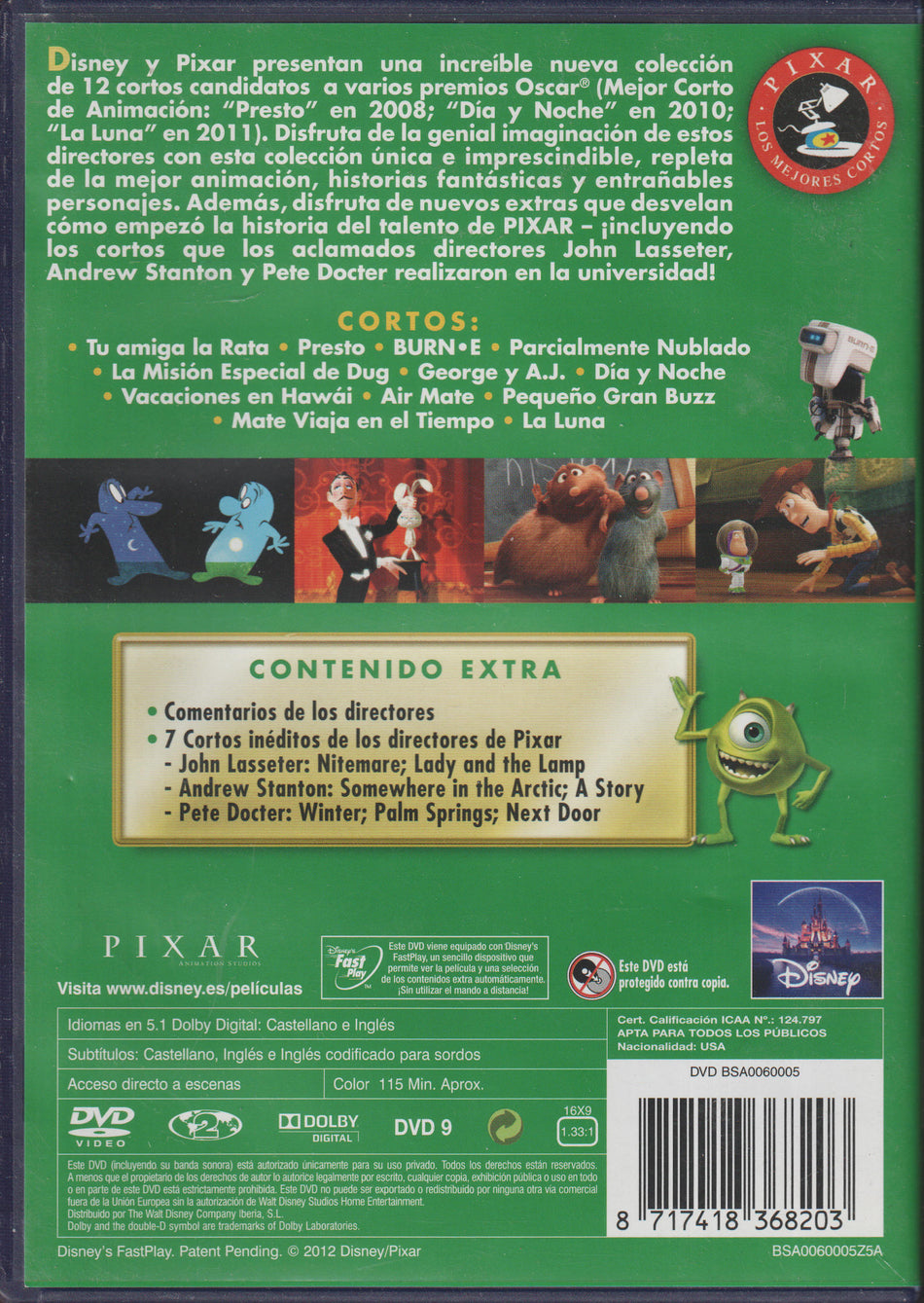 Pixar Kortfilmer Volum 2. DVD.