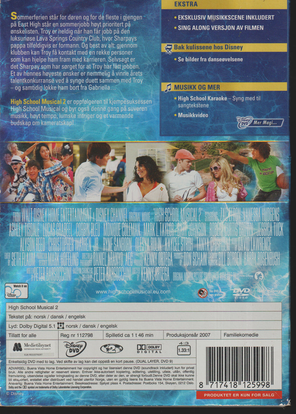 High School Musical 2 - Extended Edition. DVD.