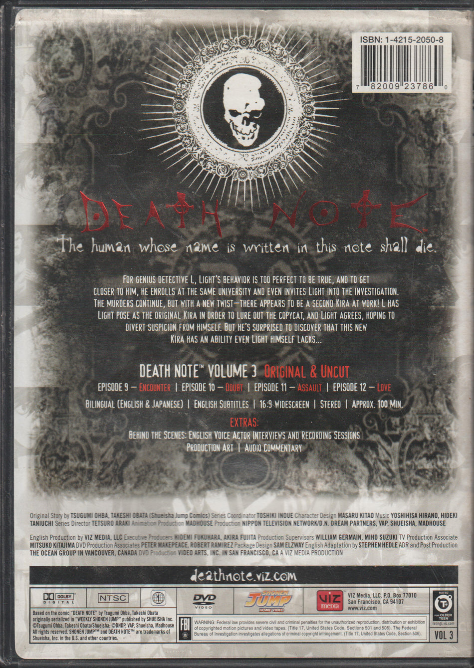 Death Note - Vol. 3. DVD.
