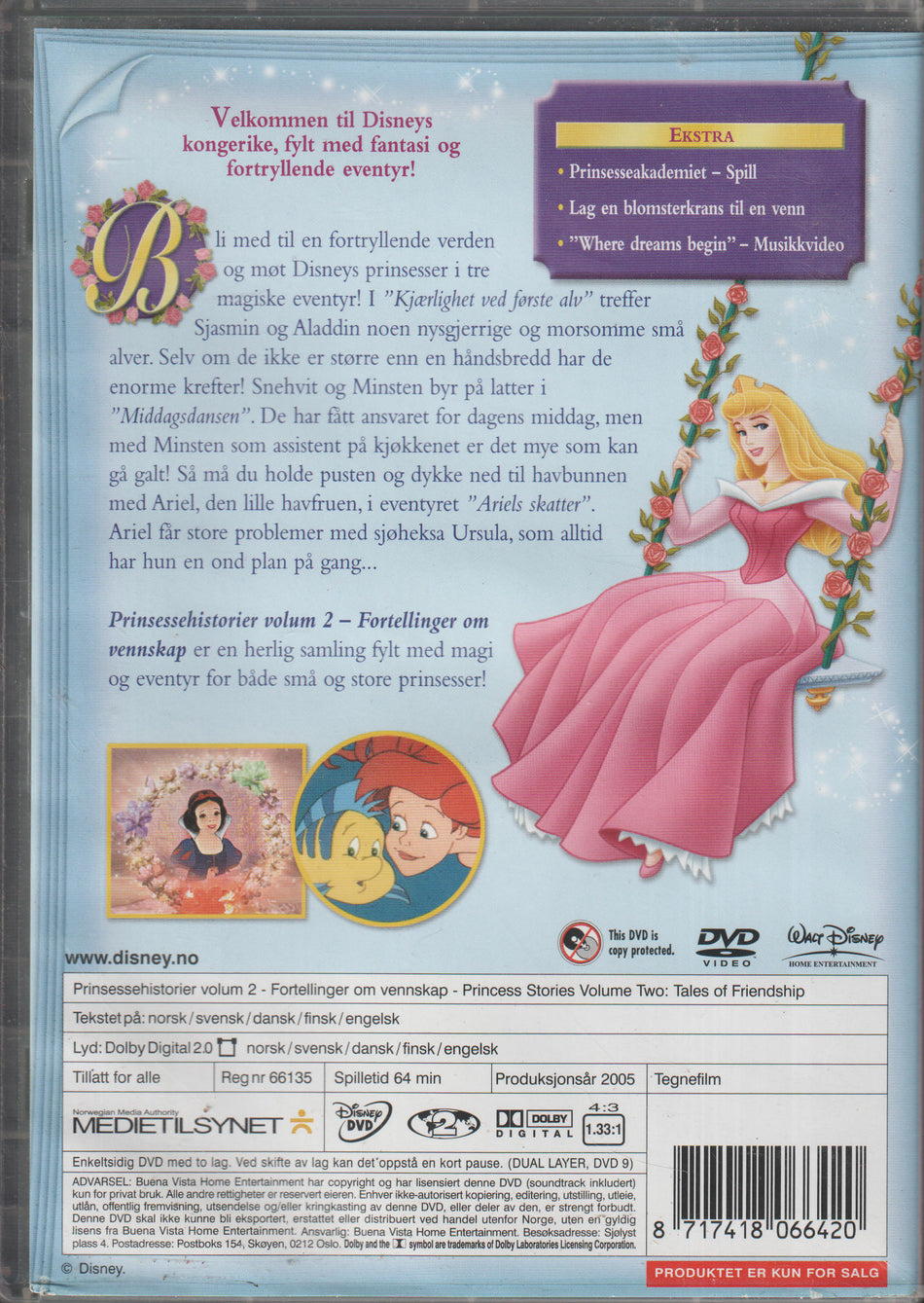 Prinsessehistorier Volum 2 - Fortellinger om vennskap. DVD.