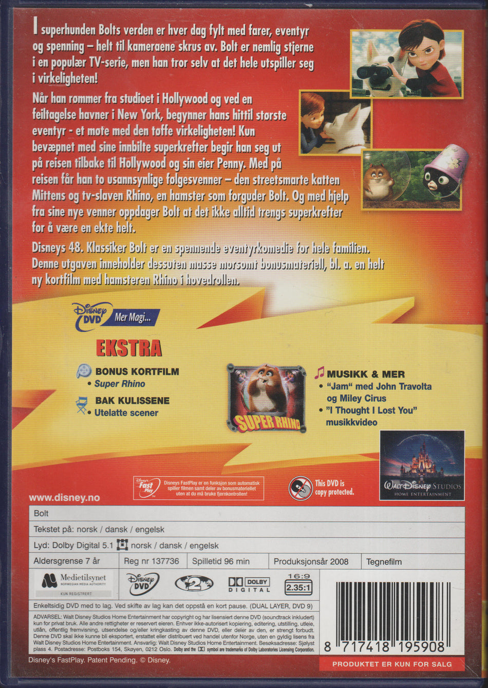 Bolt. DVD.