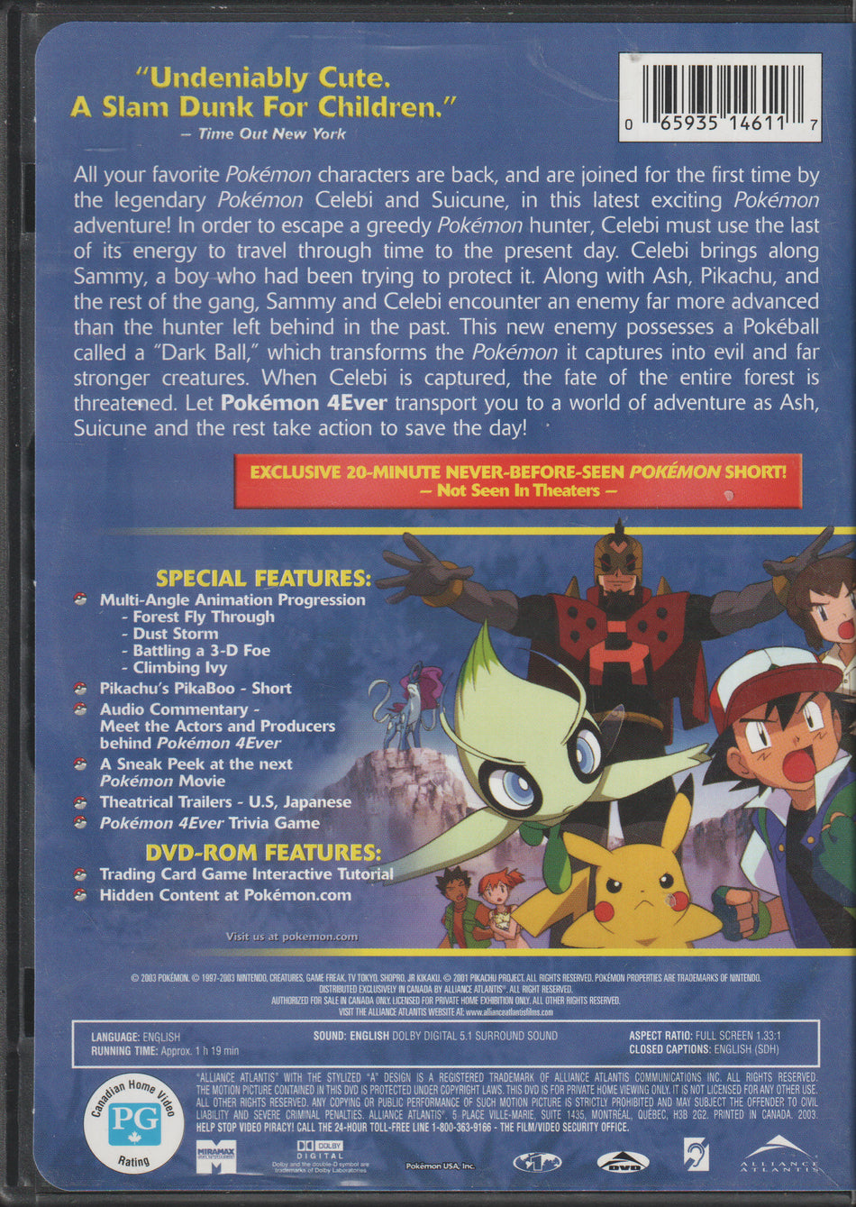 Pokémon 4Ever. DVD.