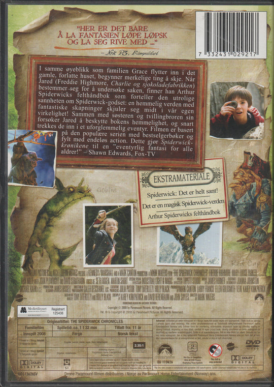 Spiderwick Krønikene. DVD.