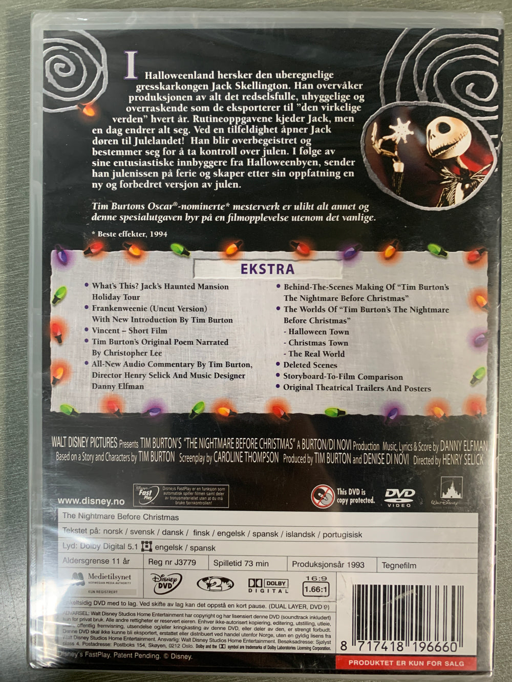 The Nightmare Before Christmas (2-Disk Spesialutgave). DVD.