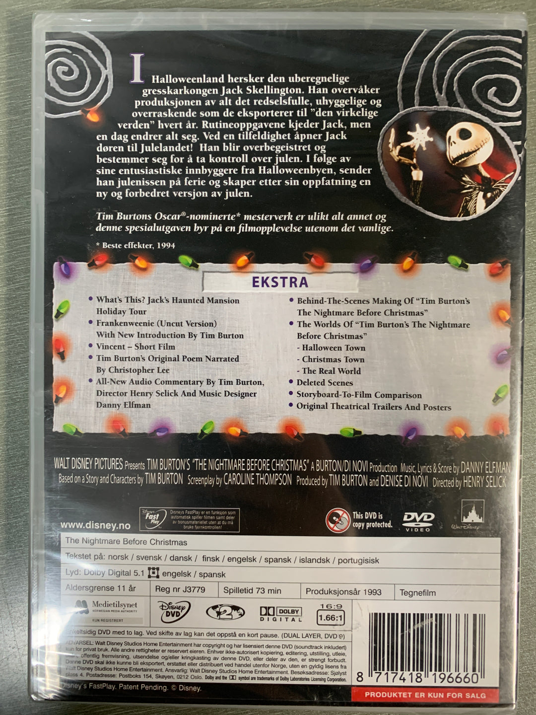The Nightmare Before Christmas (2-Disk Spesialutgave). DVD.
