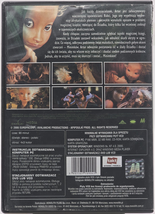 Arthur og minimoyene. 2006. DVD. Polsk!