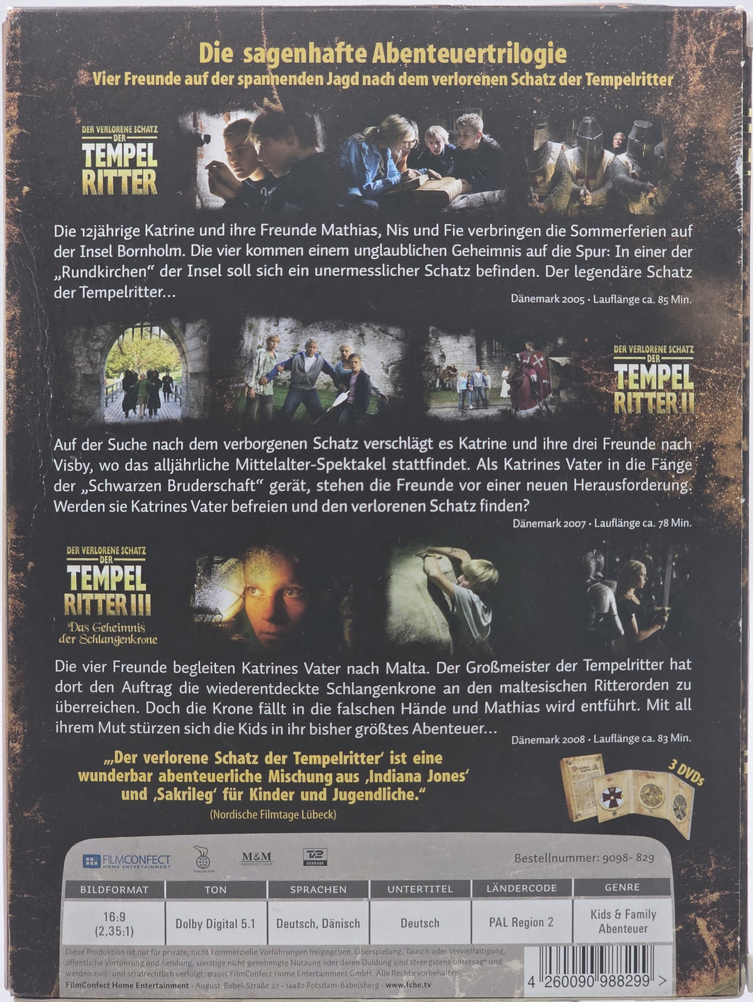 Der verlorene Schatz der Tempelritter – Die Trilogie. 2006–2008. DVD.