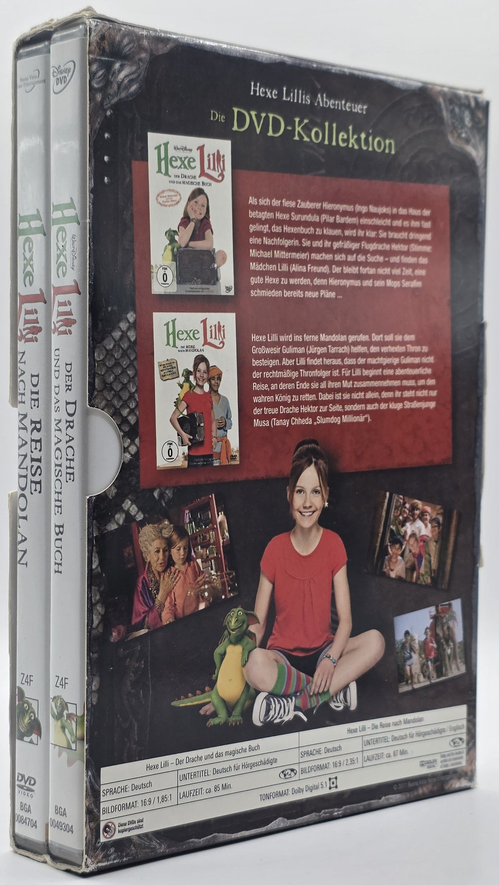 Hexe Lilli – Der Drache und das magische Buch & Die Reise nach Mandolan. 2009–2011. DVD.
