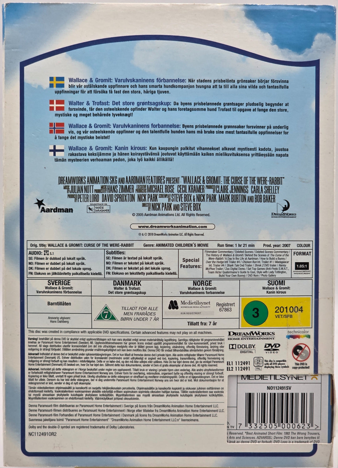 Wallace & Gromit: Varulvkaninens forbannelse. 2005. . DVD.