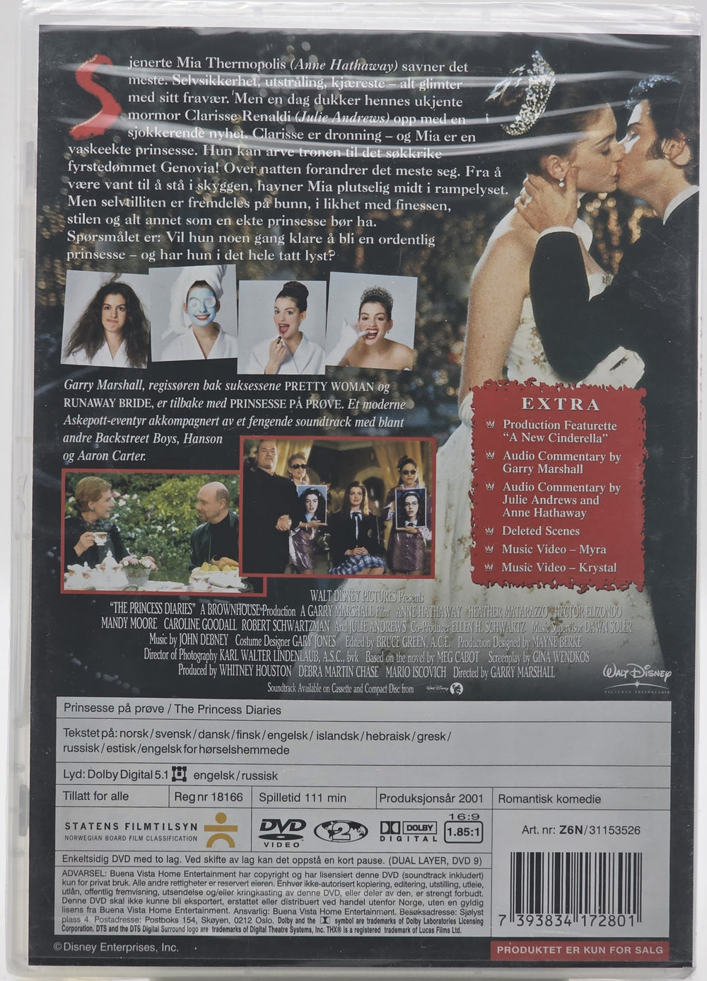 Prinsesse på prøve. 2001. DVD. Ny i plast!