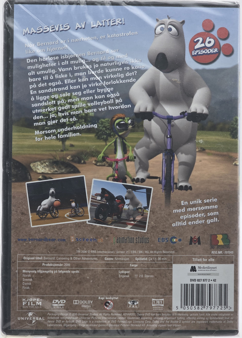 Bernard padler kano og andre historier. 2004. DVD. Ny i plast!