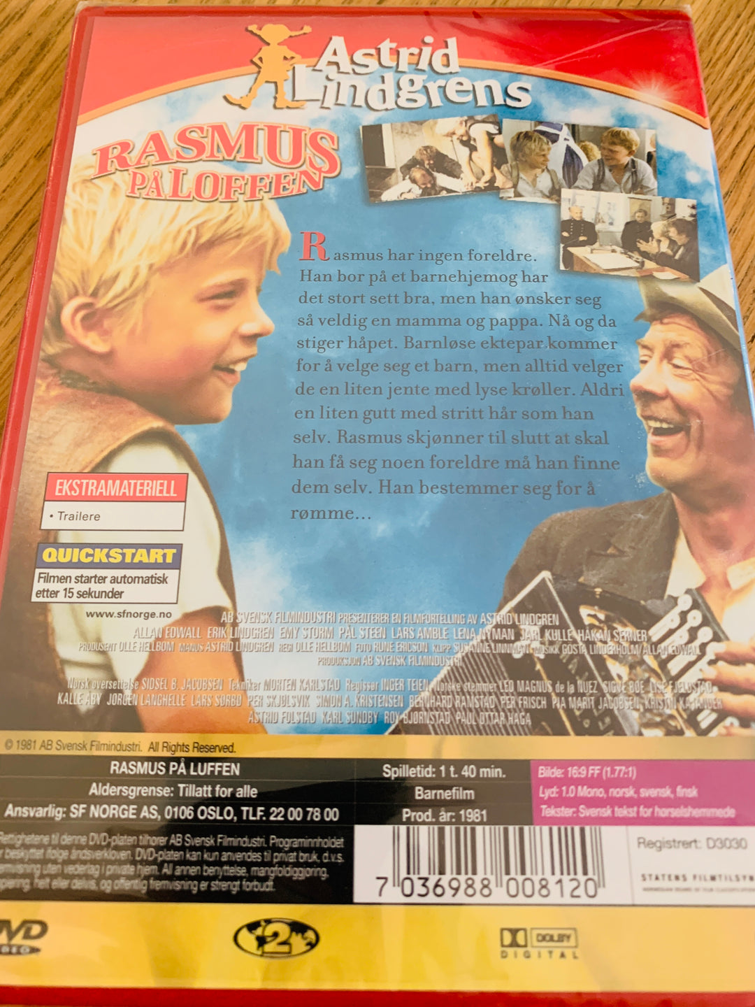 Rasmus på loffen. 1981. DVD. Ny i plast!