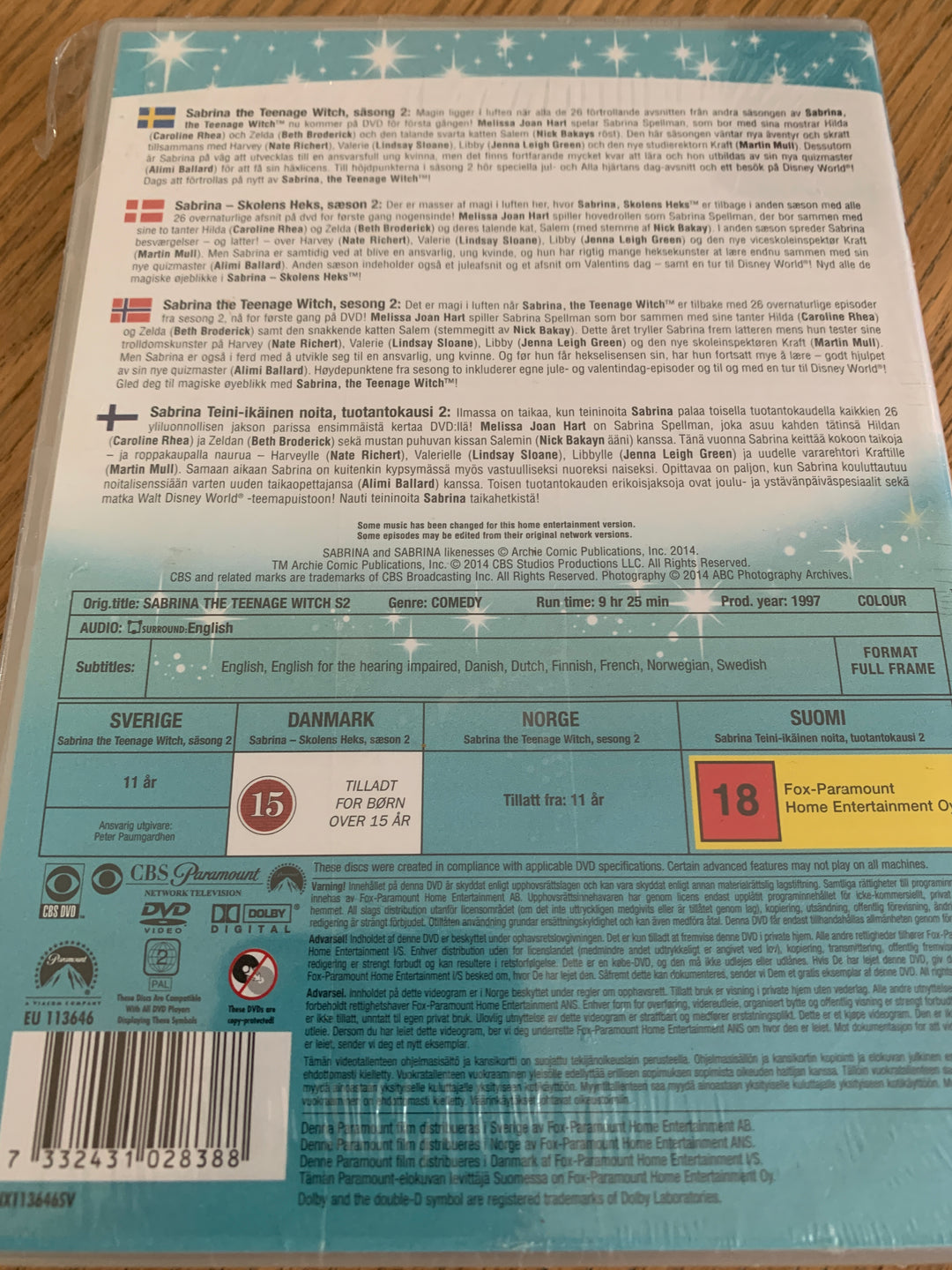 Sabrina The Teenage Witch - Sesong 2. 1997. DVD. Ny i plast!