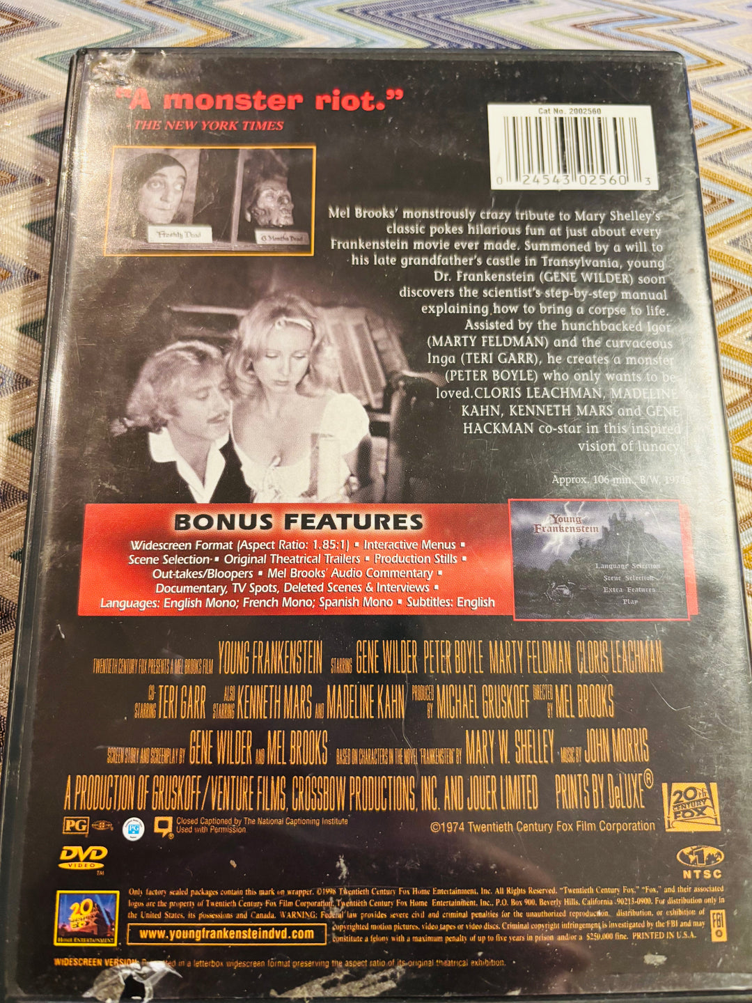 Young Frankenstein. DVD.