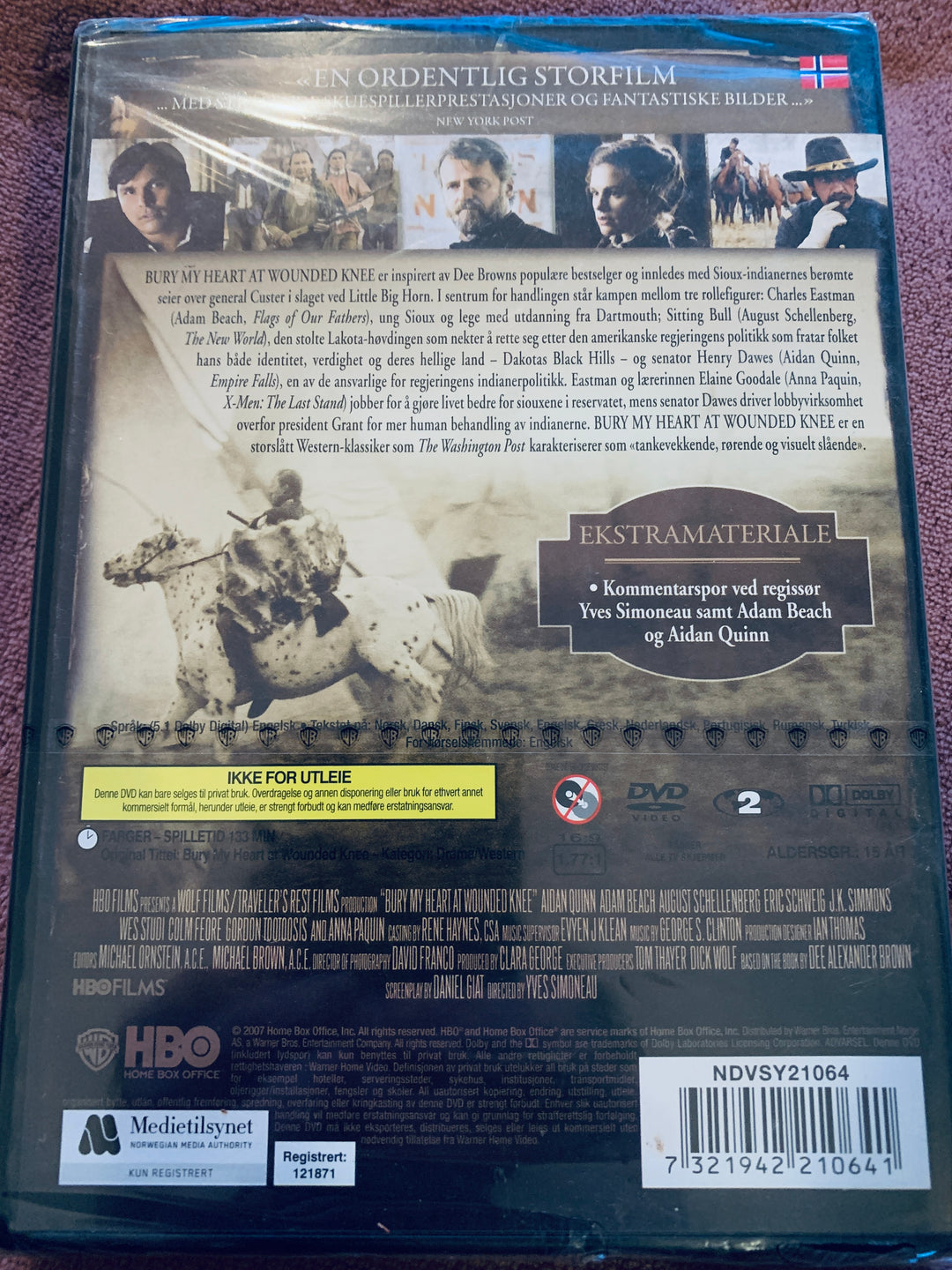 Bury My Heart at Wounded Knee. DVD. Ny i plast!