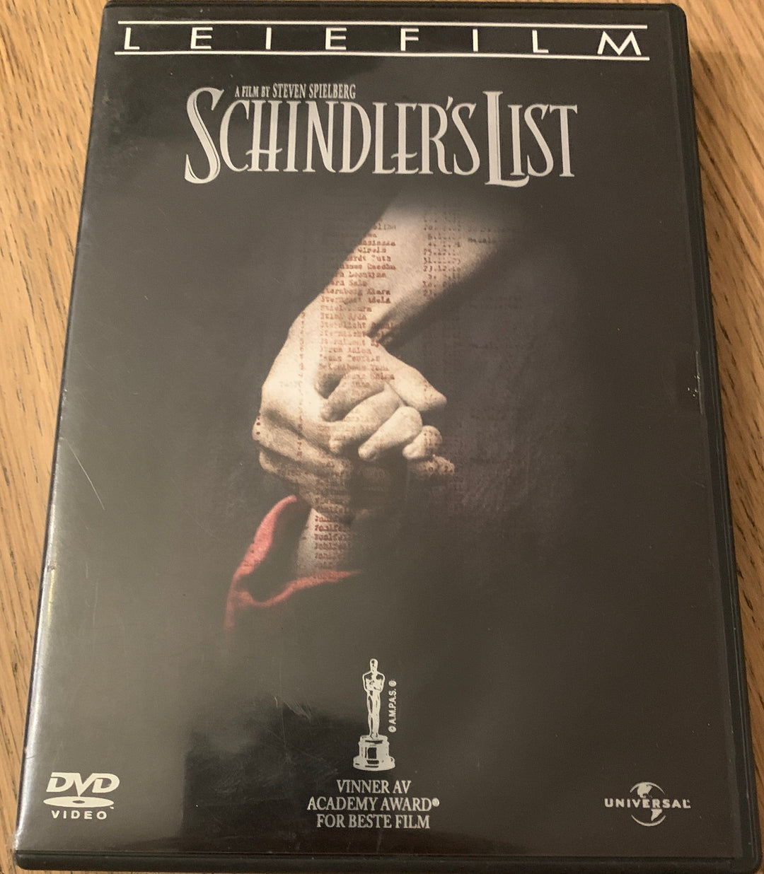 Schindler's List. DVD.