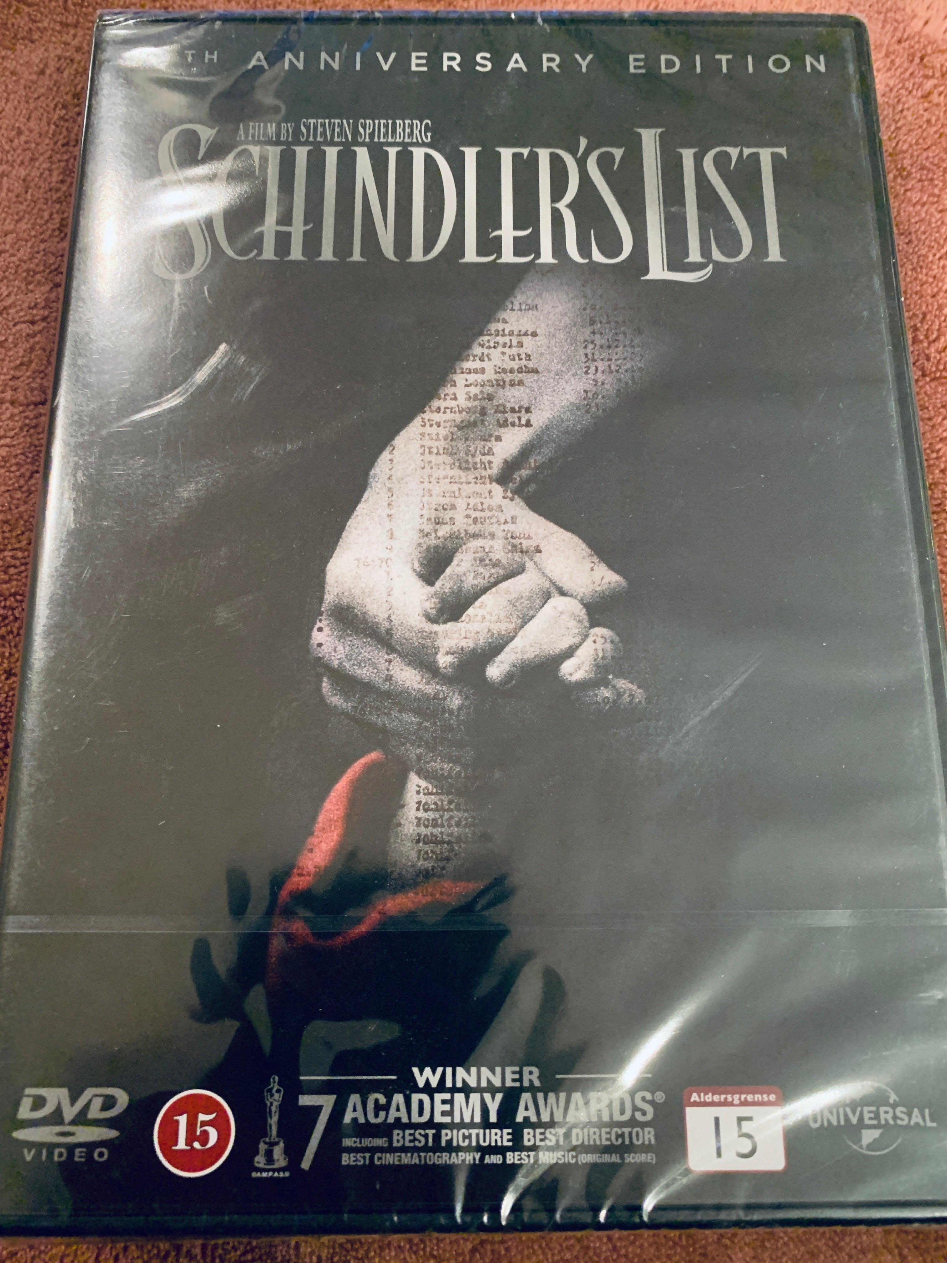 Schindler's List. DVD. Ny i plast!