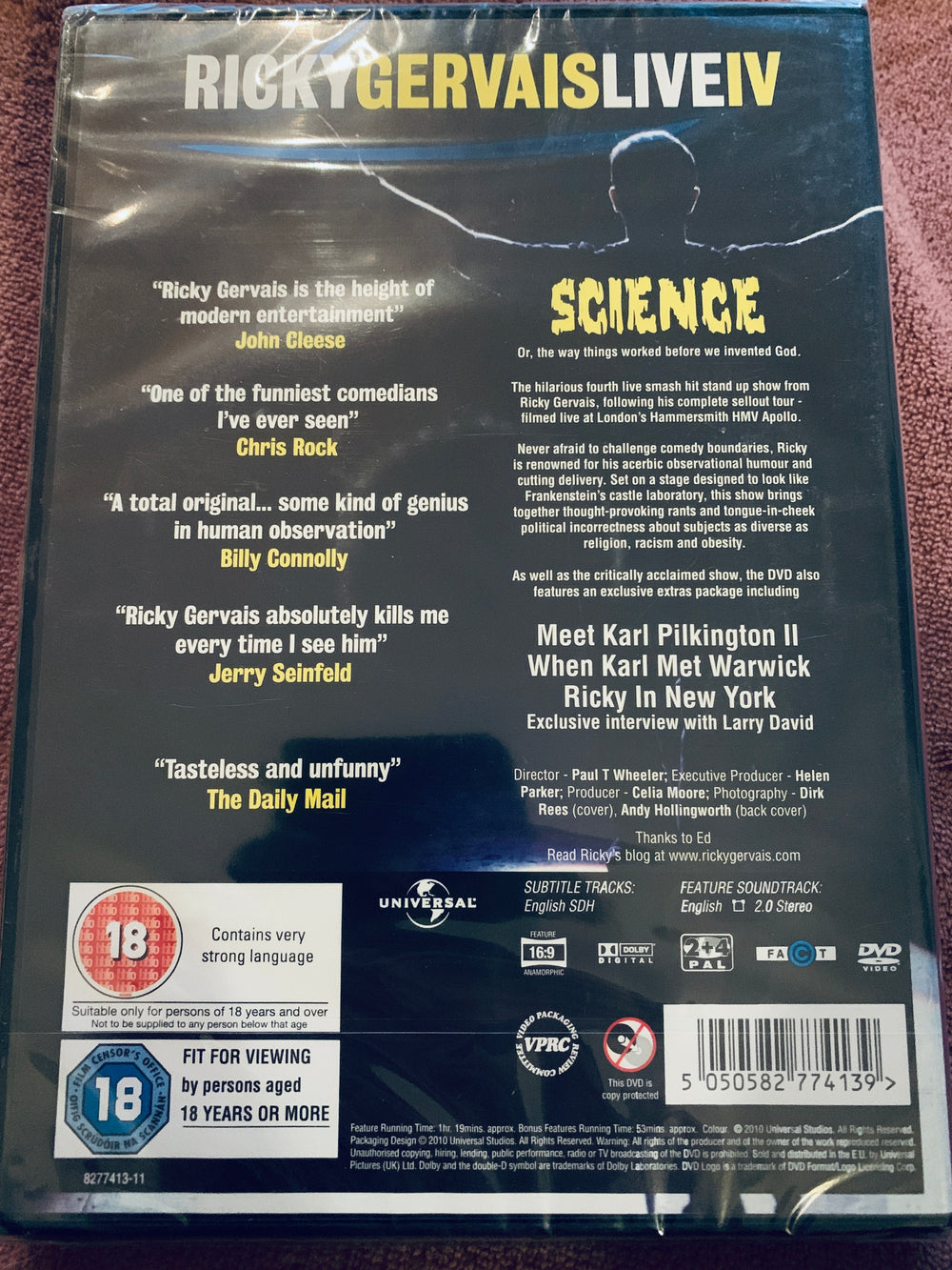 Ricky Gervais Live IV: Science. DVD.