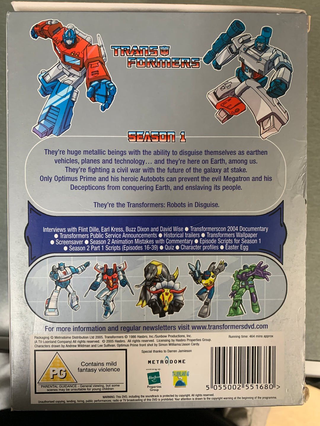 Transformers – Sesong 1. 1984. DVD samleboks.
