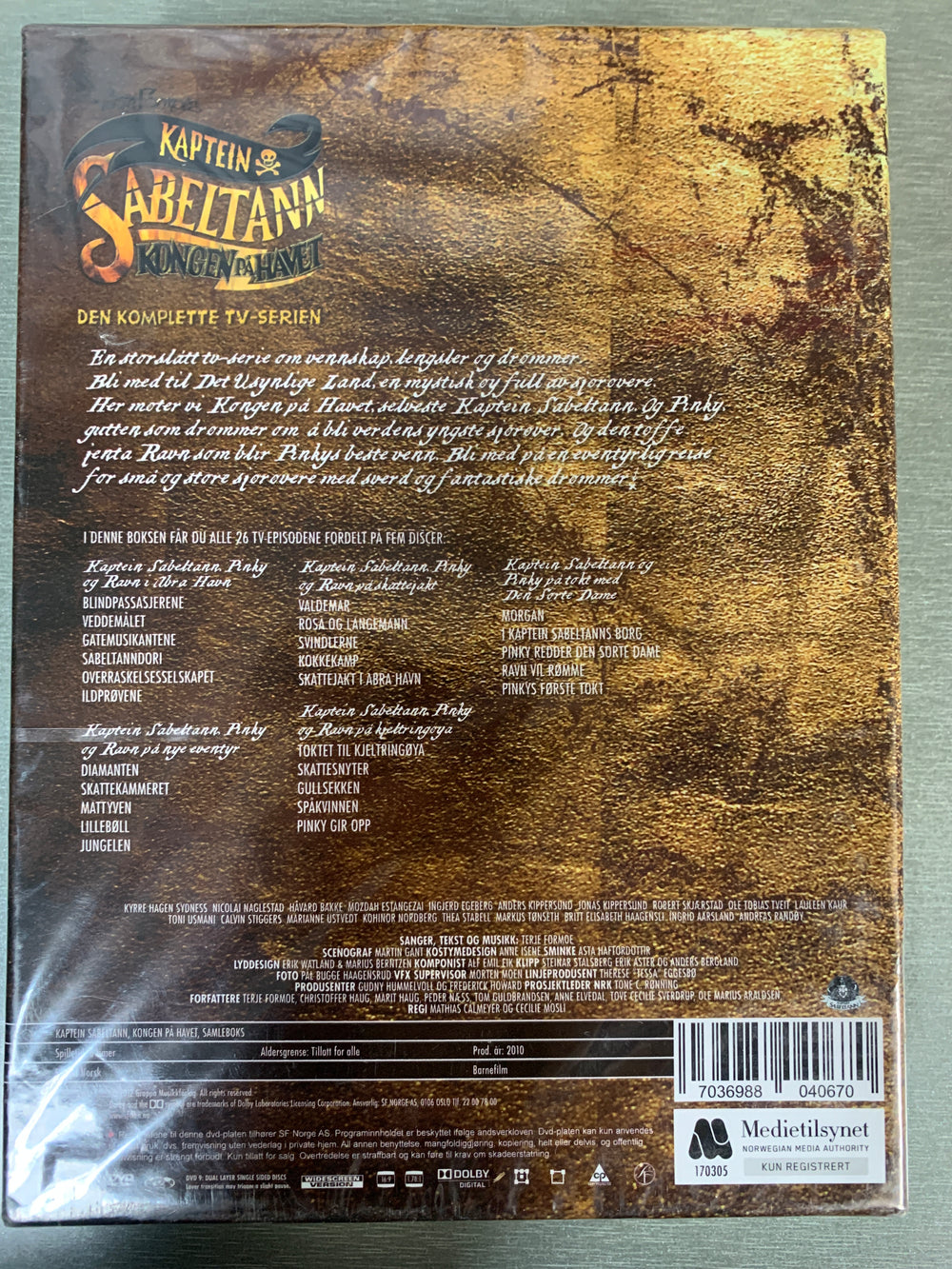Kaptein Sabeltann – Kongen på havet: Den komplette TV-serien. 2011. DVD samleboks.