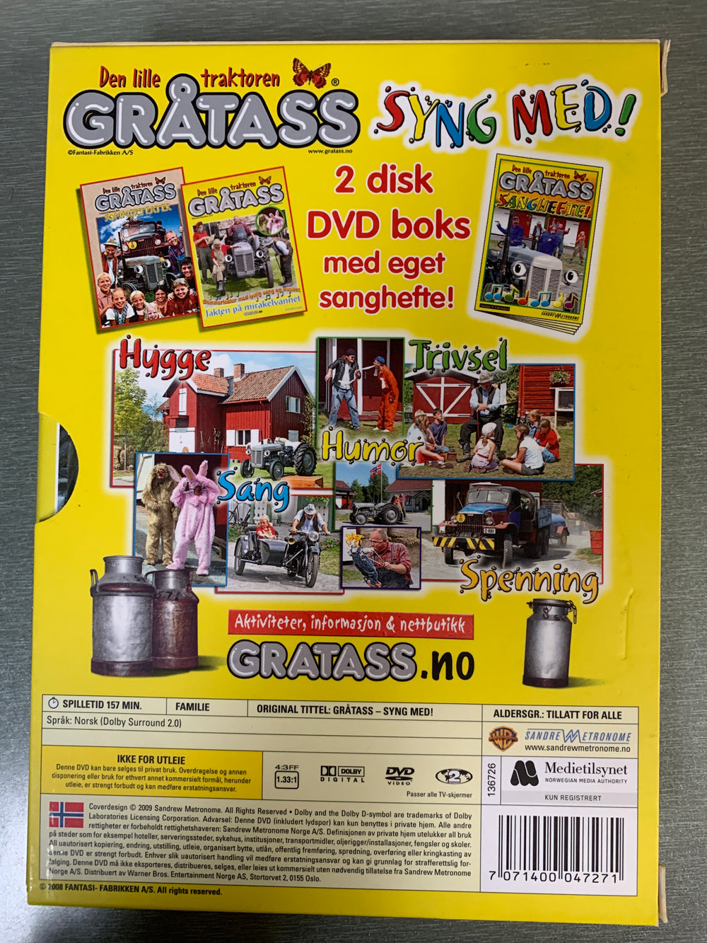 Den lille traktoren Gråtass – Syng med! År ukjent. DVD samleboks.