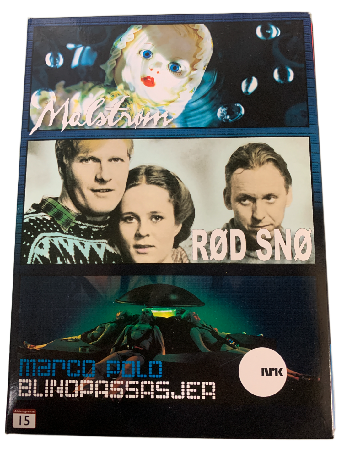 Krimklassikere fra NRK – Malstrøm, Rød snø og Blindpassasjer. 1978–1985. DVD samleboks.