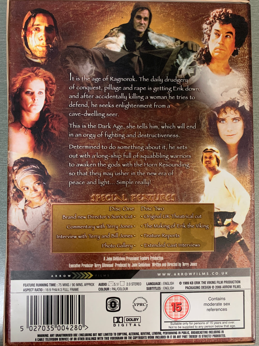 Erik the Viking – The Director's Son's Cut (2 disker). 1989. DVD samleboks.