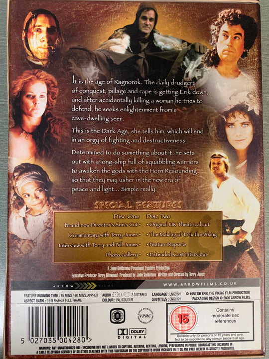 Erik the Viking – The Director's Son's Cut (2 disker). 1989. DVD samleboks.