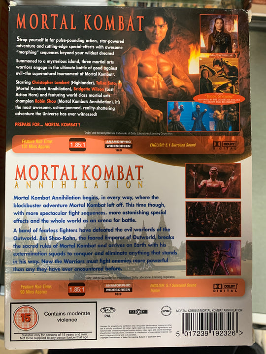 Mortal Kombat og Mortal Kombat: Annihilation. 1995–1997. DVD samleboks.