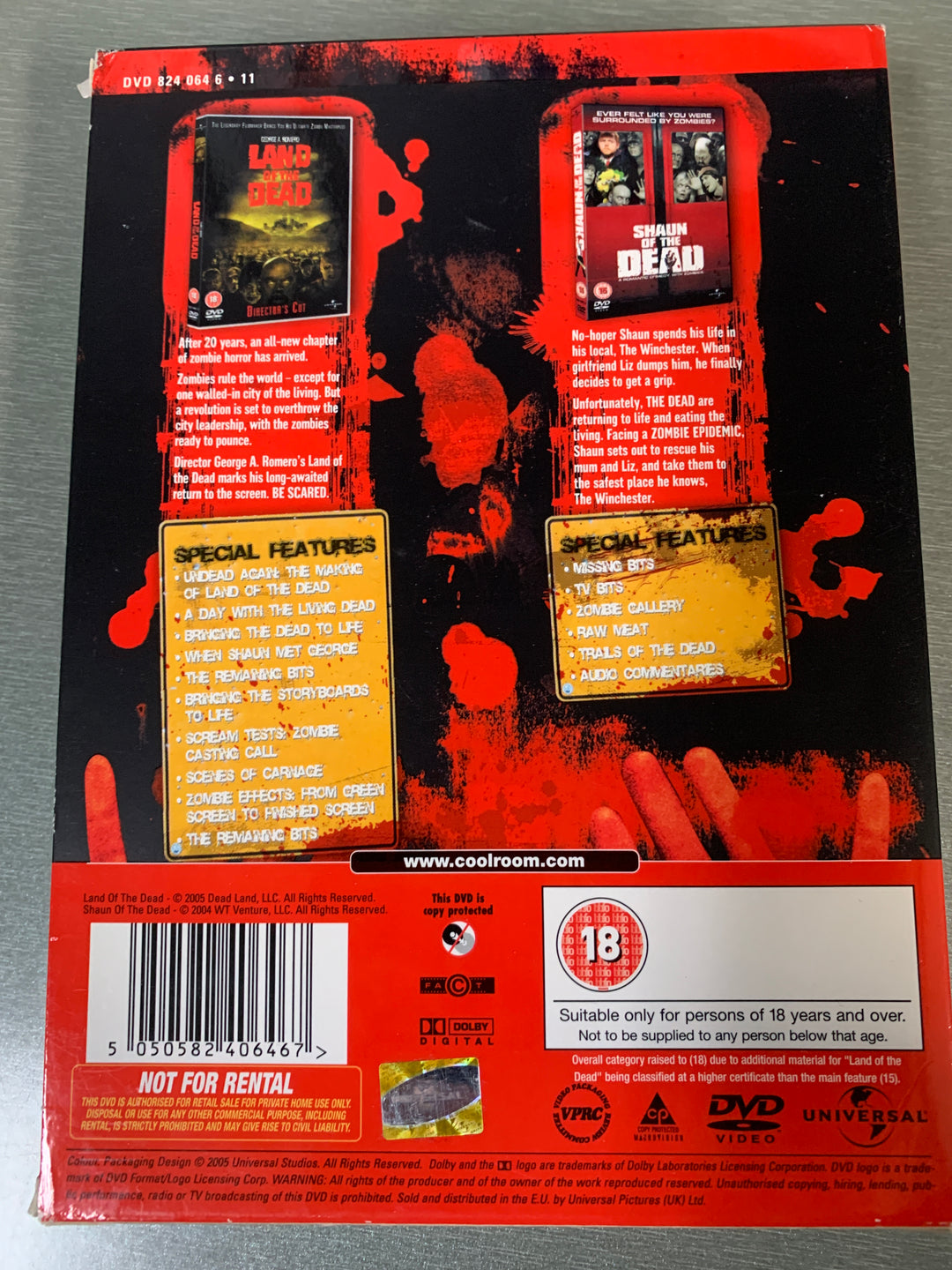 2 Movie Zombie Boxset – Land of the Dead og Shaun of the Dead. 2004–2005. DVD samleboks.