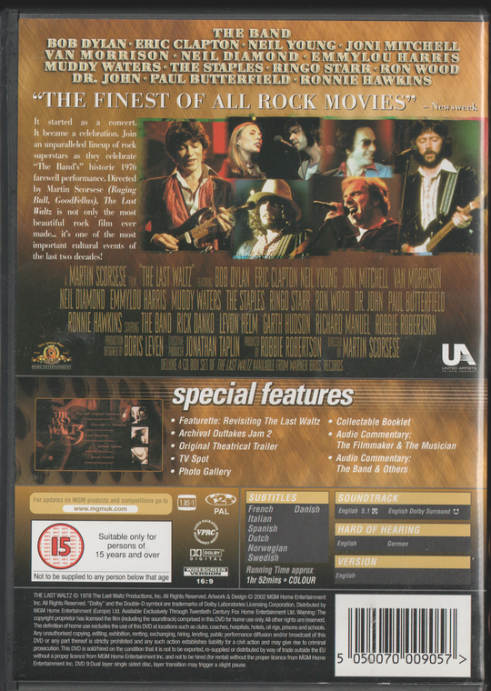 The Last Waltz. 1978. DVD.