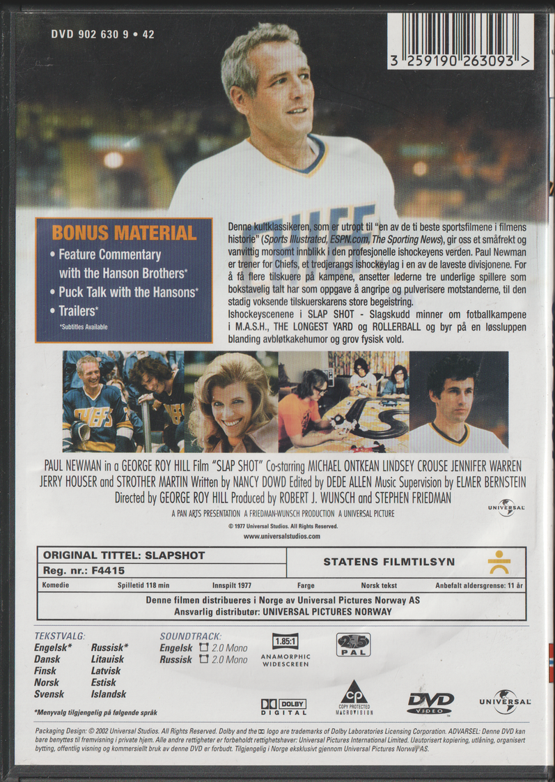 Slap Shot. 1977. DVD.