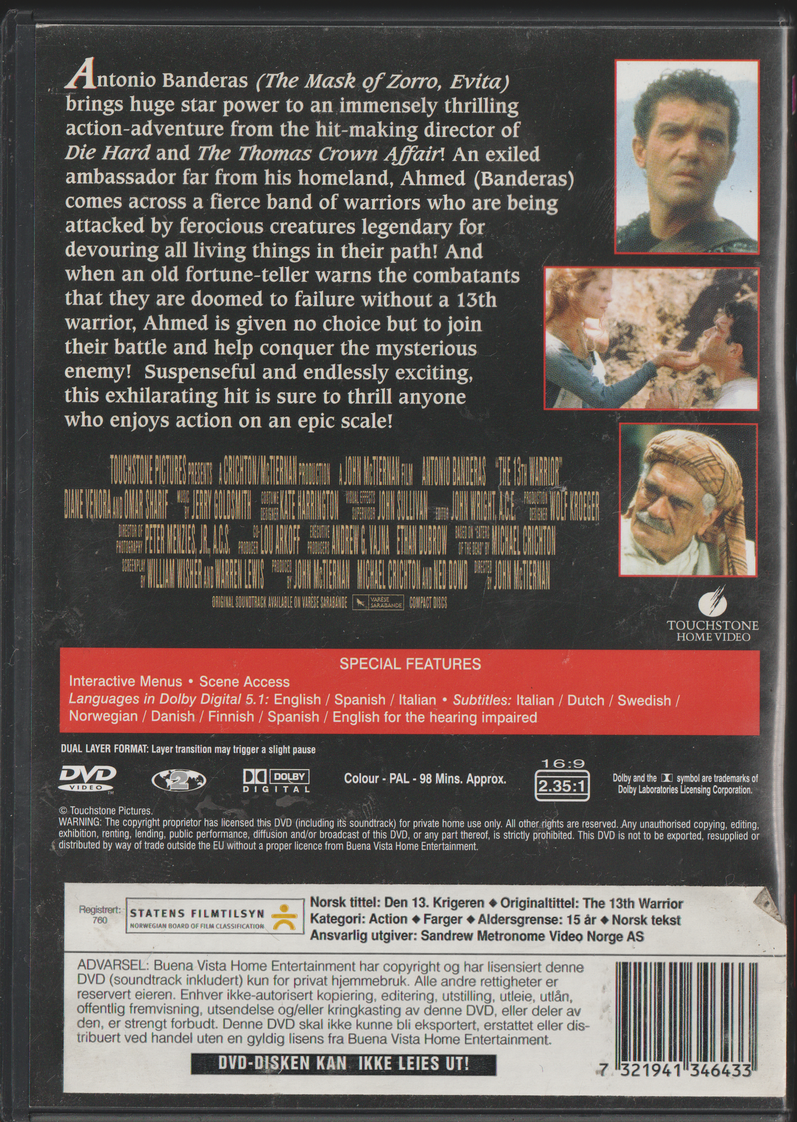 The 13th Warrior. 1999. DVD.