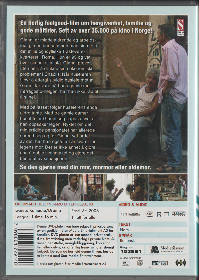Sommerlunsj i Roma (2008). DVD.