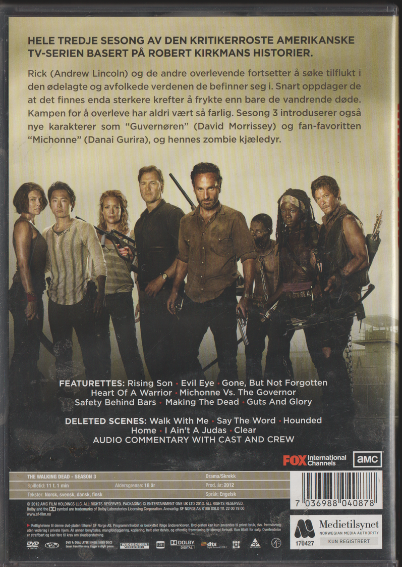 The Walking Dead – Sesong 3. 2012. DVD