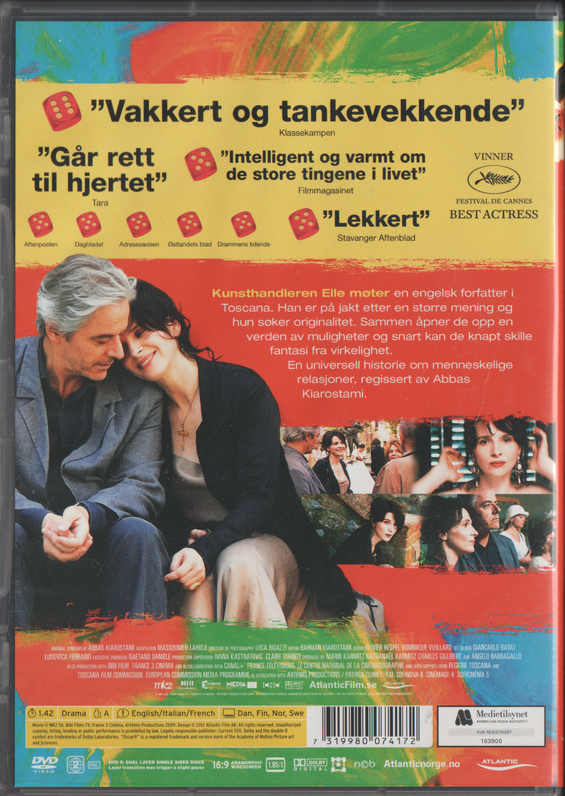 Møte i Toscana (Certified Copy). 2010. DVD.