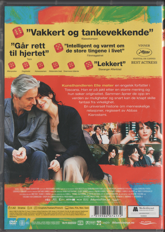 Møte i Toscana (Certified Copy). 2010. DVD.