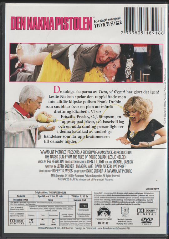 Den Nakna Pistolen (The Naked Gun). 1988. DVD.