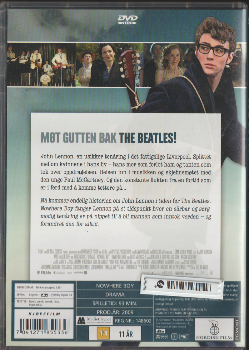 Nowhere Boy. 2009. DVD.