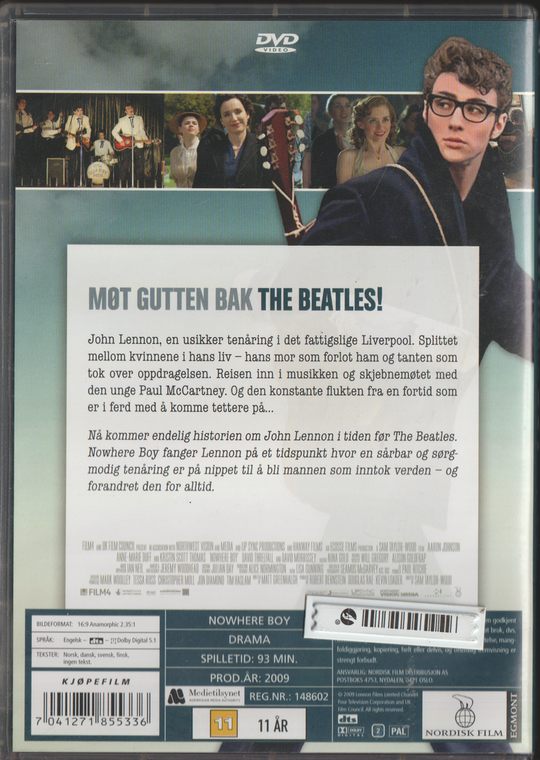 Nowhere Boy. 2009. DVD.