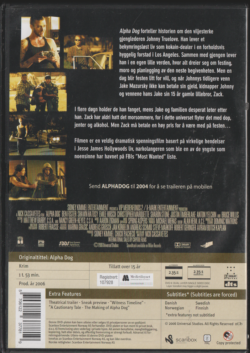 Alpha Dog (2006). DVD.