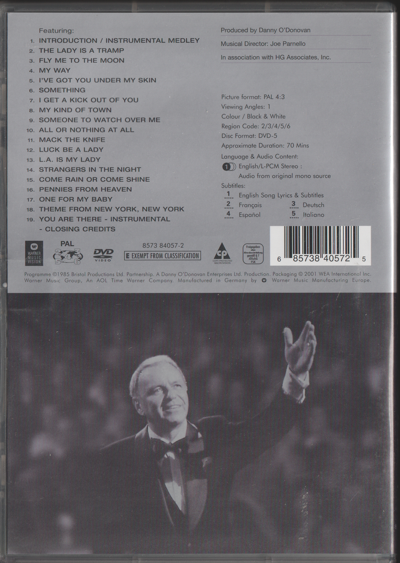 Frank Sinatra in Japan: Live at Budokan Hall (1985). DVD.