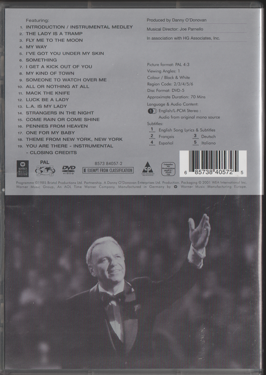 Frank Sinatra in Japan: Live at Budokan Hall (1985). DVD.