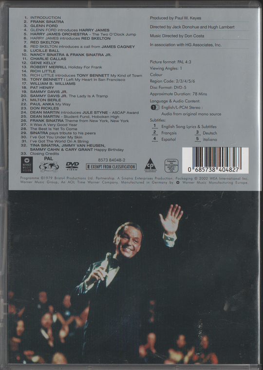 Frank Sinatra: The First 40 Years (1980). DVD.
