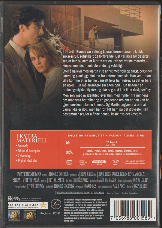 Sleeping with the Enemy (1991). DVD.