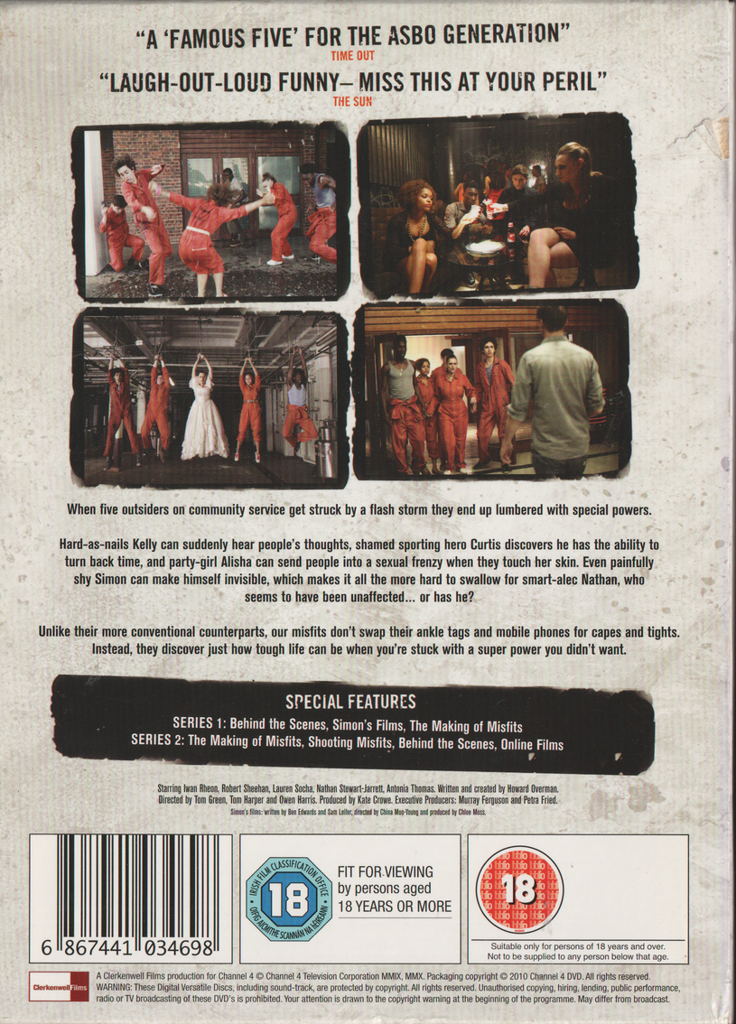 Misfits – Series 1 & 2. DVD.