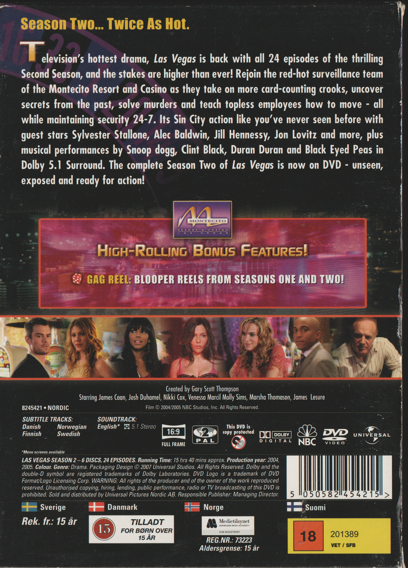 Las Vegas – Season 2. DVD.