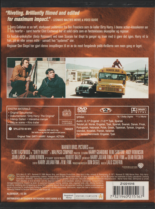 Dirty Harry. 1971. DVD.
