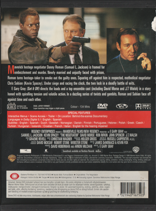 The Negotiator. 1998. DVD.