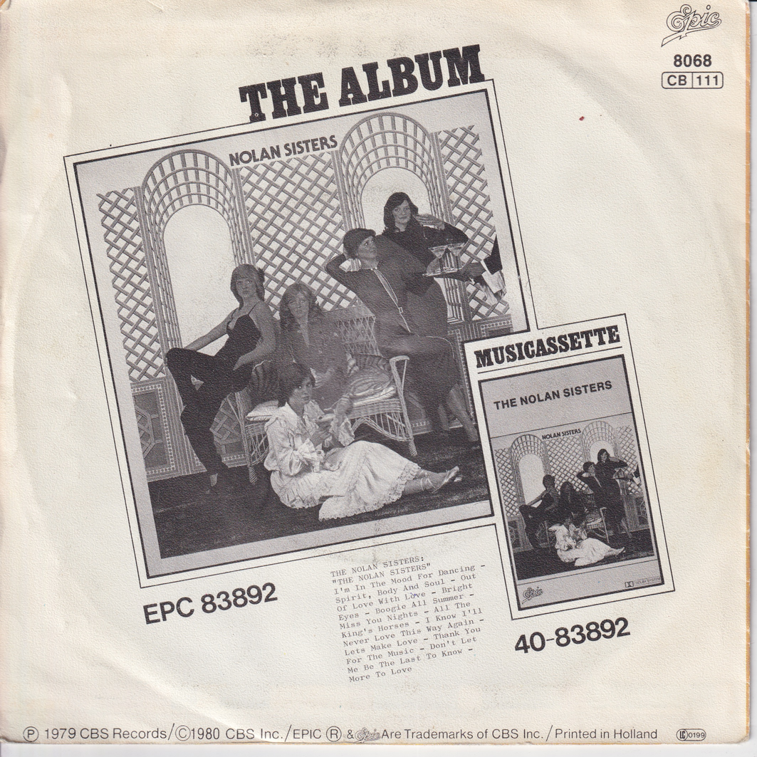 Nolan Sisters (1979) "I'm in the Mood for Dancing". EP-plate.